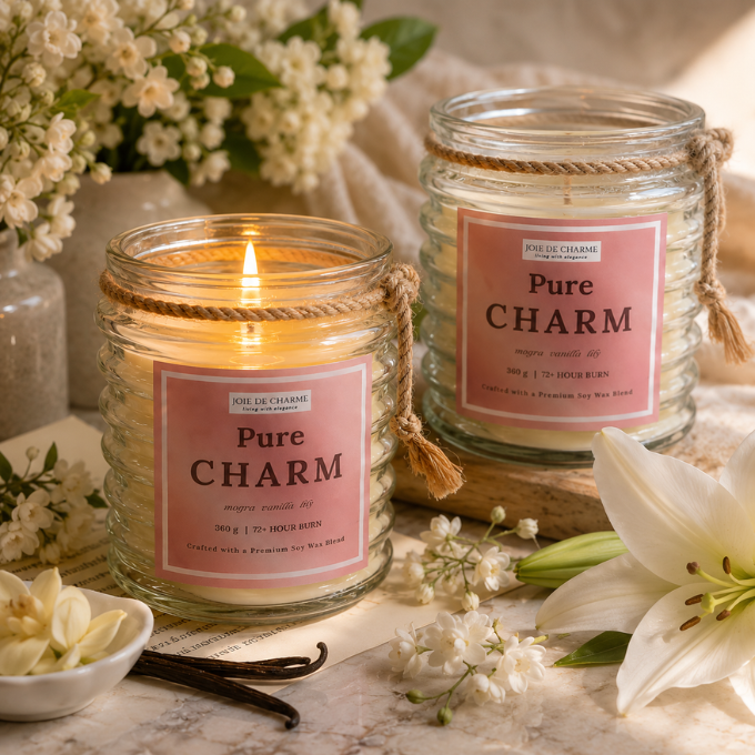 Spiral Glass Jar Candle - 360 Gm