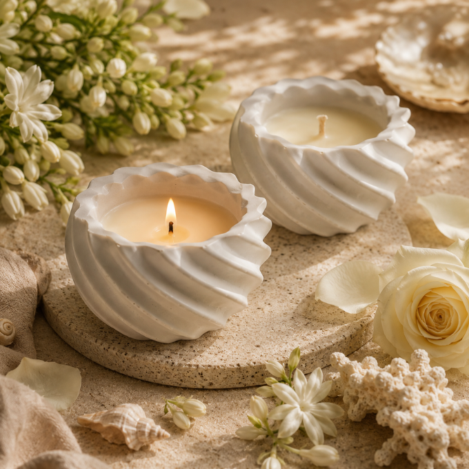 Concrete Spiral Candle - 35 Gm